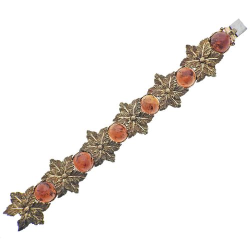 Buccellati 18k Gold Amber Leaf Bracelet