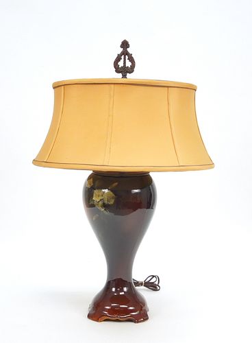 Weller Louwelsa Pottery Lamp with Shade.
