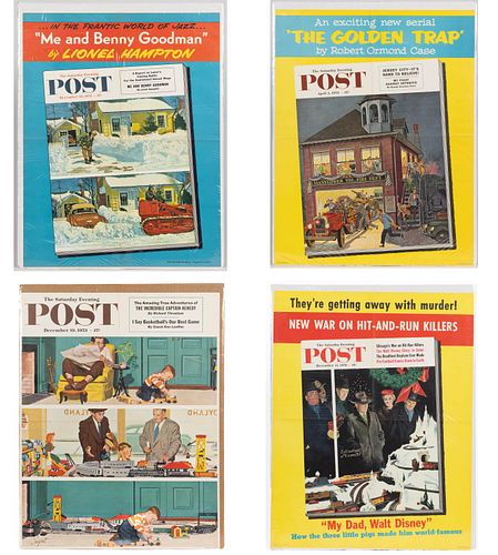 SATURDAY EVENING POST COVER POSTERS, LOT OF FOUR