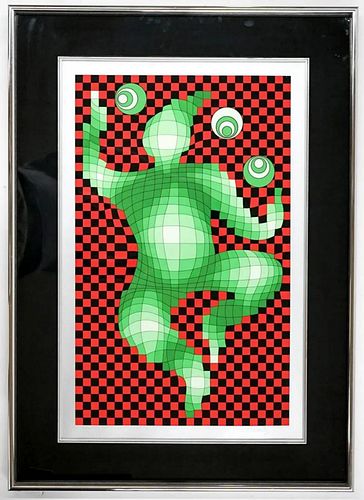 Victor Vasarely Limited Edition serigraph on paper  "Clown"