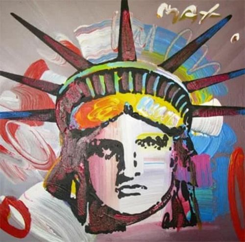 Peter Max  Original Acrylic on Canvas "Liberty "