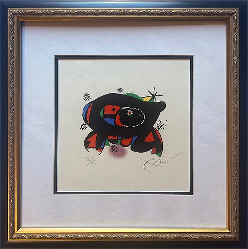A Joan Miro Hand signed and numbered limited edition Lithograph  34 of 50 edition