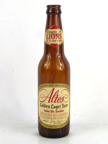 1967 Altes Golden Lager Beer 12oz Longneck Bottle Detroit Michigan