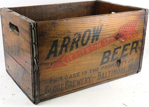 1935 Arrow Beer Wooden Crate Baltimore Maryland