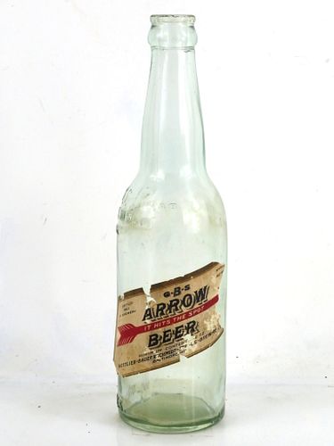 1905 Arrow Beer 12oz Longneck Bottle Baltimore Maryland