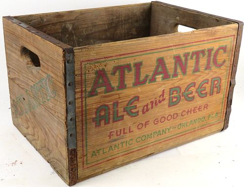 1937 Atlantic Ale and Beer (green sides) Wooden Crate Orlando Florida