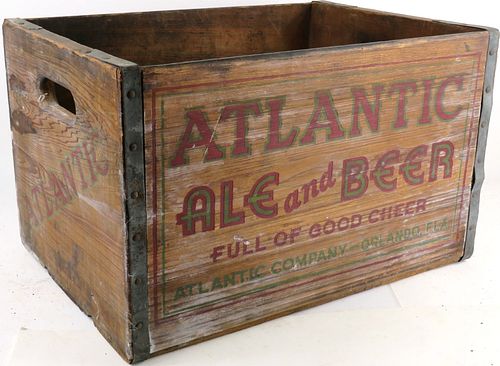 1937 Atlantic Ale and Beer (red sides) Wooden Crate Orlando Florida