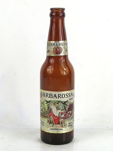 1948 Barbarossa Beer 12oz Longneck Bottle Cincinnati Ohio