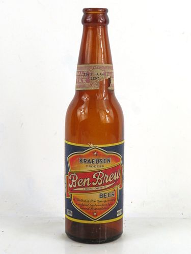 1942 Ben Brew Beer 12oz Longneck Bottle Columbus Ohio