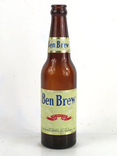 1947 Ben Brew Beer (Ben Brew neck) 12oz Longneck Bottle Columbus Ohio