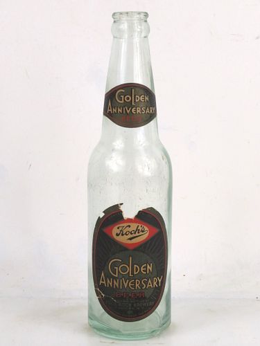 1947 Koch's Golden Anniversary Beer 12oz Longneck Bottle Dunkirk New York