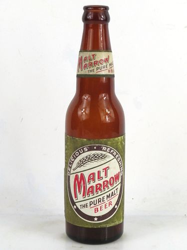 1953 Malt Marrow Pure Malt Beer 12oz Longneck Bottle Chicago Illinois