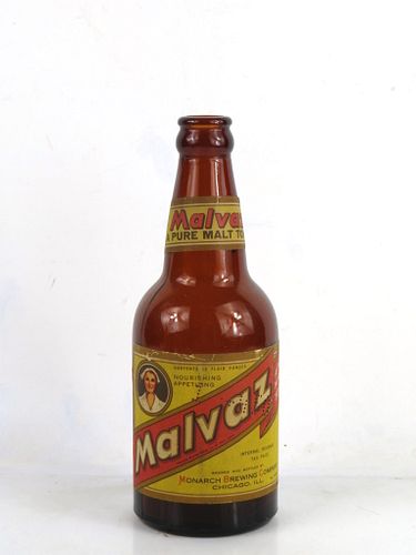 1936 Malvaz Malt Tonic 12oz Bottle Chicago Illinois