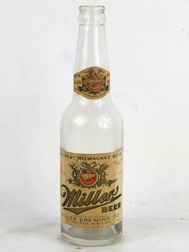 1936 Miller Beer 12oz Longneck Bottle Milwaukee Wisconsin
