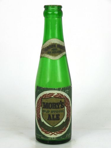 1951 Mory's Old Stock Ale 7oz Longneck Bottle New York New York