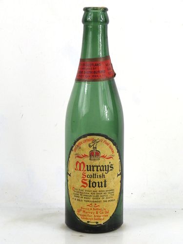 1949 Murray's Scottish Stout 12oz Longneck Bottle Edinburgh Scotland