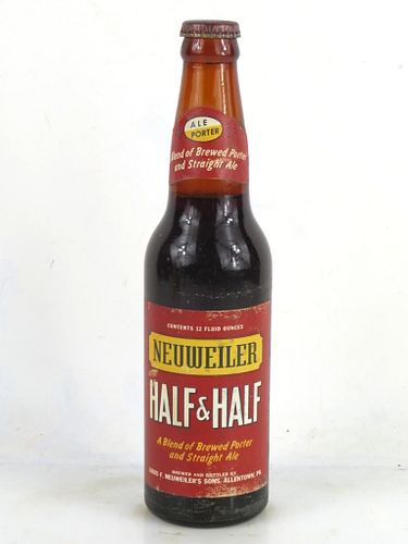 1962 Neuweiler Half & Half 12oz Longneck Bottle Allentown Pennsylvania