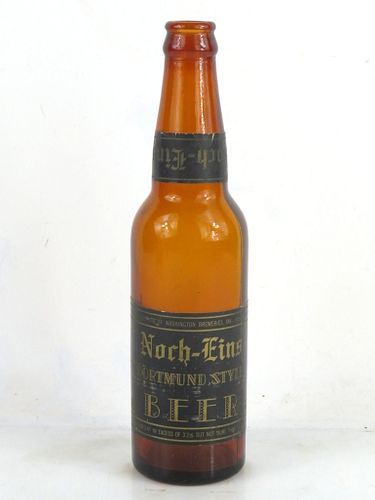 1939 Noch-Eins Dortmunder Style Beer 12oz Longneck Bottle Columbus Ohio