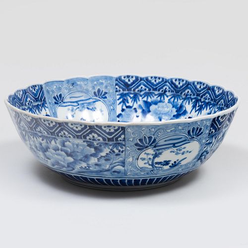 Large Japanese Imari Porcelain Lobed Bowl