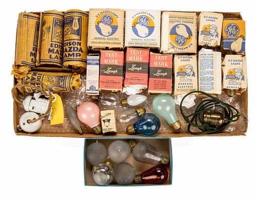 ASSORTED ANTIQUE AND VINTAGE ELECTRIC LIGHT BULBS, UNCOUNTED LOT