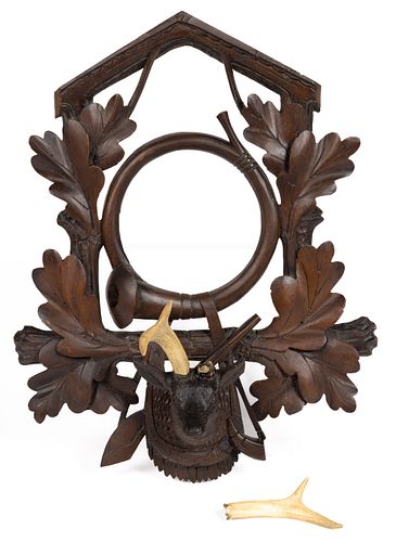 BLACK FOREST-STYLE CARVED FIGURAL WALL PLAQUE