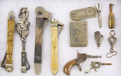 Twelve Vintage Cigar Cutters and Others