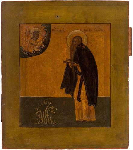 A RUSSIAN ICON OF SAINT BISHOY (PAISIY), 16TH CENTURY