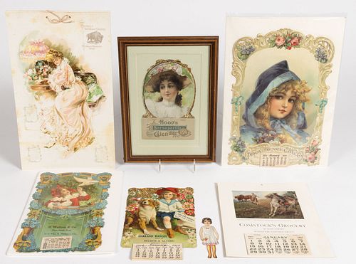 VINTAGE ADVERTISING CALENDARS, UNCOUNTED LOT