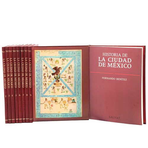 Benítez, Fernando. Historia de la Ciudad de México. México: Salvat Mexicana de Editores, 1984.  Piezas: 9.