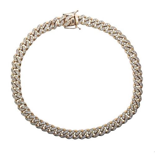 14k Gold Diamond Link Chain Necklace
