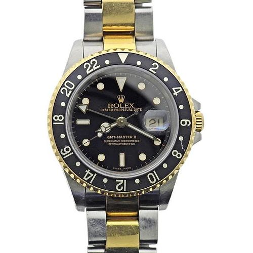Rolex GMT-Master II 18k Gold Stainless Steel Automatic Watch 16713