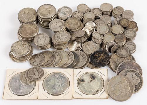 ASSORTED UNITED STATES SILVER COINS, LOT OF 299 +/-