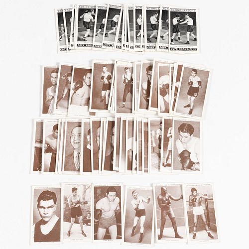 ENGLISH BOXING TOBACCO CARDS, LOT OF 73 +/-