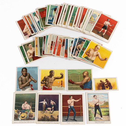 AMERICAN BOXING TOBACCO CARDS, LOT OF 78 +/-