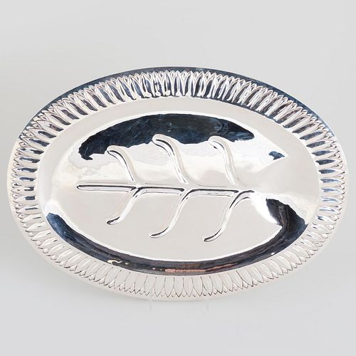 Mexican Silver Oval Well-and-Tree Platter