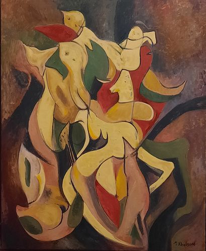 Abstract Oil on Canvas Mustafa Abelseed