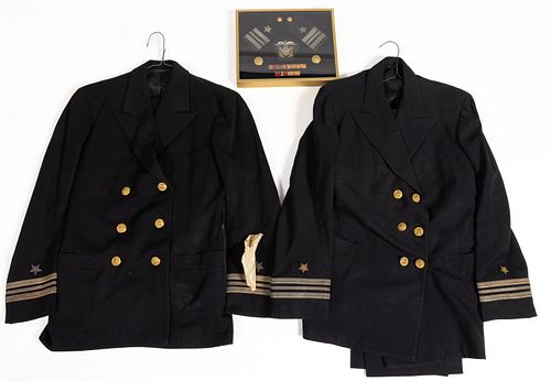 WORLD WAR TWO / WWII U. S. NAVAL OFFICERS UNIFORMS, LOT OF TWO
