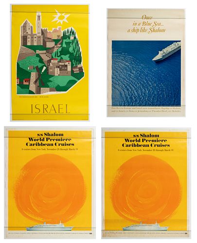 VINTAGE ISRAEL TRAVEL POSTERS, LOT OF FOUR