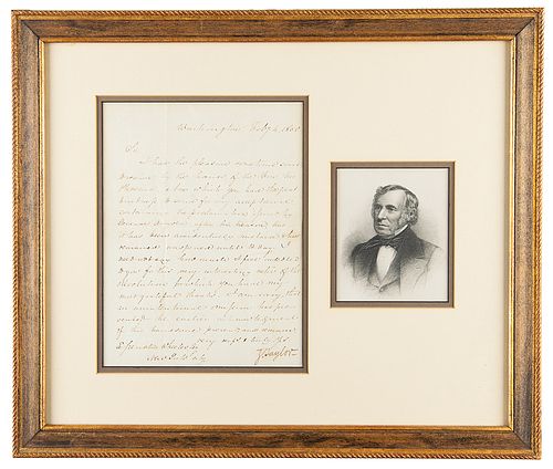Zachary Taylor Letter Signed as President on Benedict Arnold