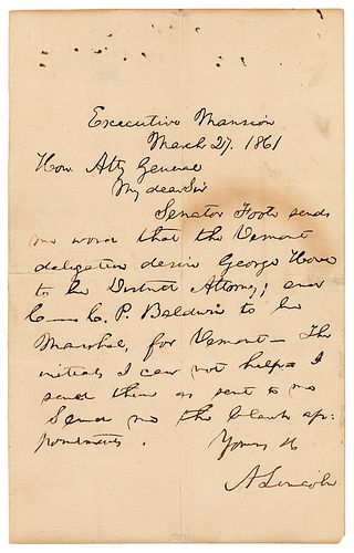 Abraham Lincoln Writes to Attorney General Bates