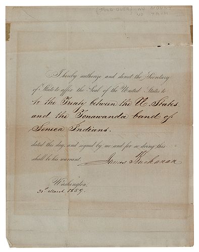 President James Buchanan Approves a Native American Treaty