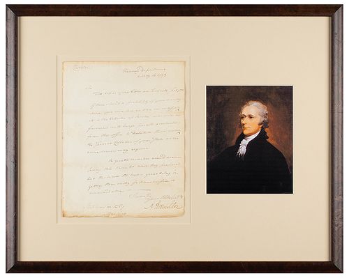 Alexander Hamilton Letter Signed on Sea Letters