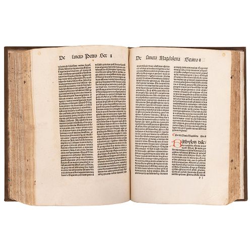 Prato Florido, Hugo de. Sermones de Sanctis. Heidelberg: Impr. de Lindelbach - Heinrich Knoblochtzer, 1485. 1era edición. Incunable.