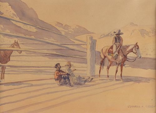 Leonard Reedy, two watercolors