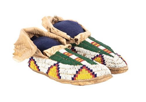 Northern Plains Beaded Woman's Moccasins