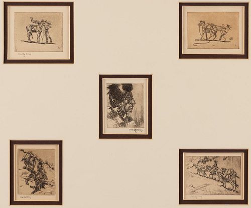 Joe De Yong, four etchings