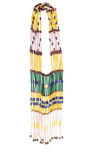 Two Sioux Bugle Beaded Breastplates