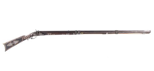 Circa 1840- Indian Tacked Kentucky Long Rifle