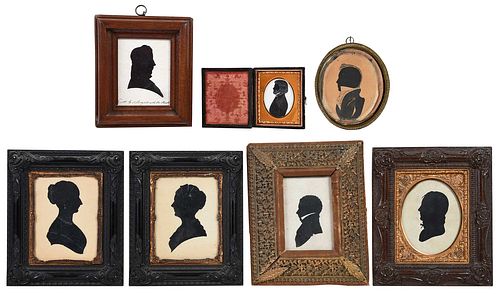Seven American or British School Silhouette Portraits