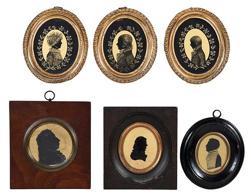 Six British or Continental School Silhouette Portraits